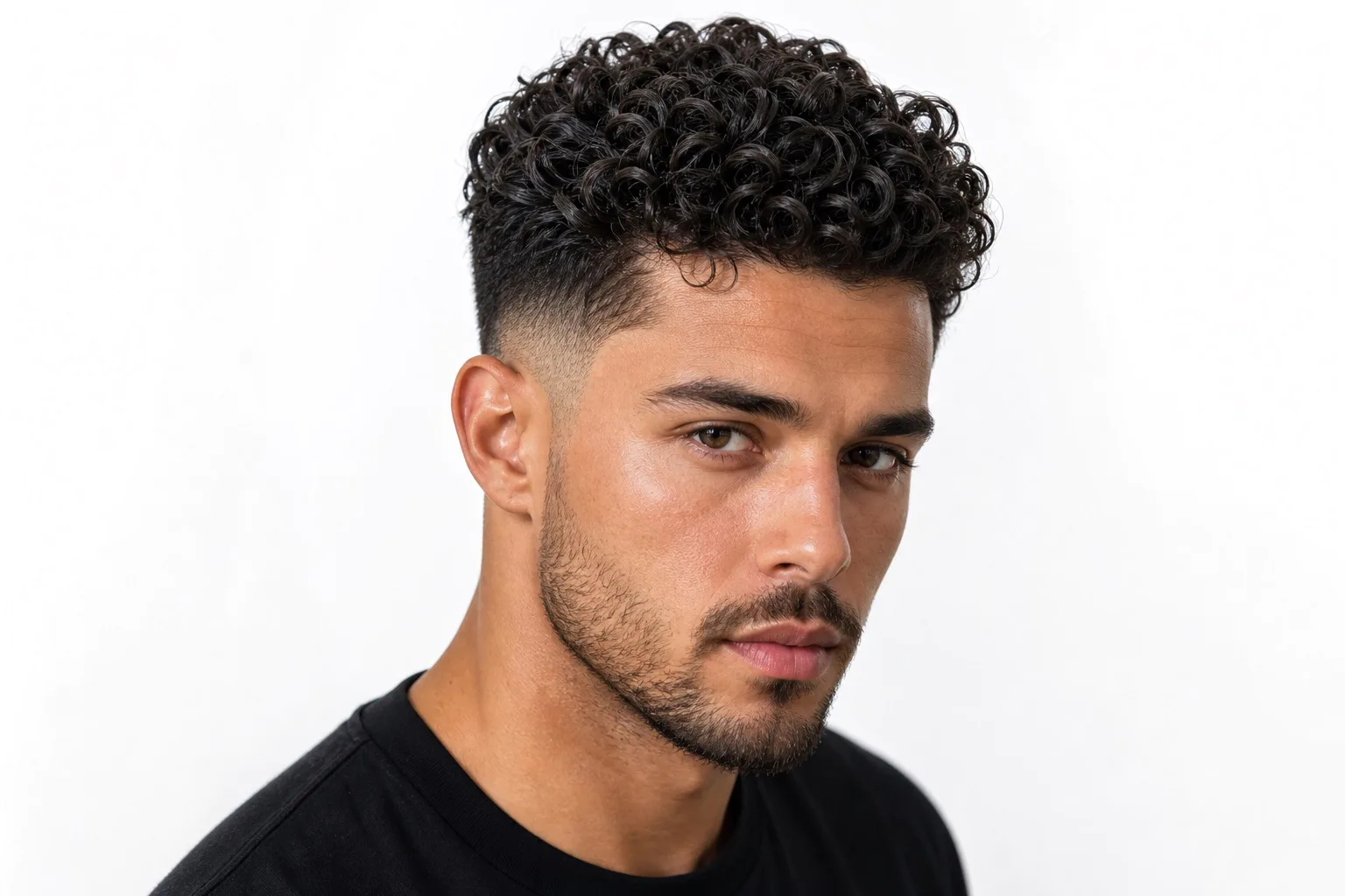 Curly Taper Fade hairstyle