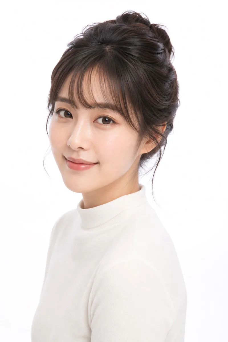 앞머리 업두 스타일 이미지 1